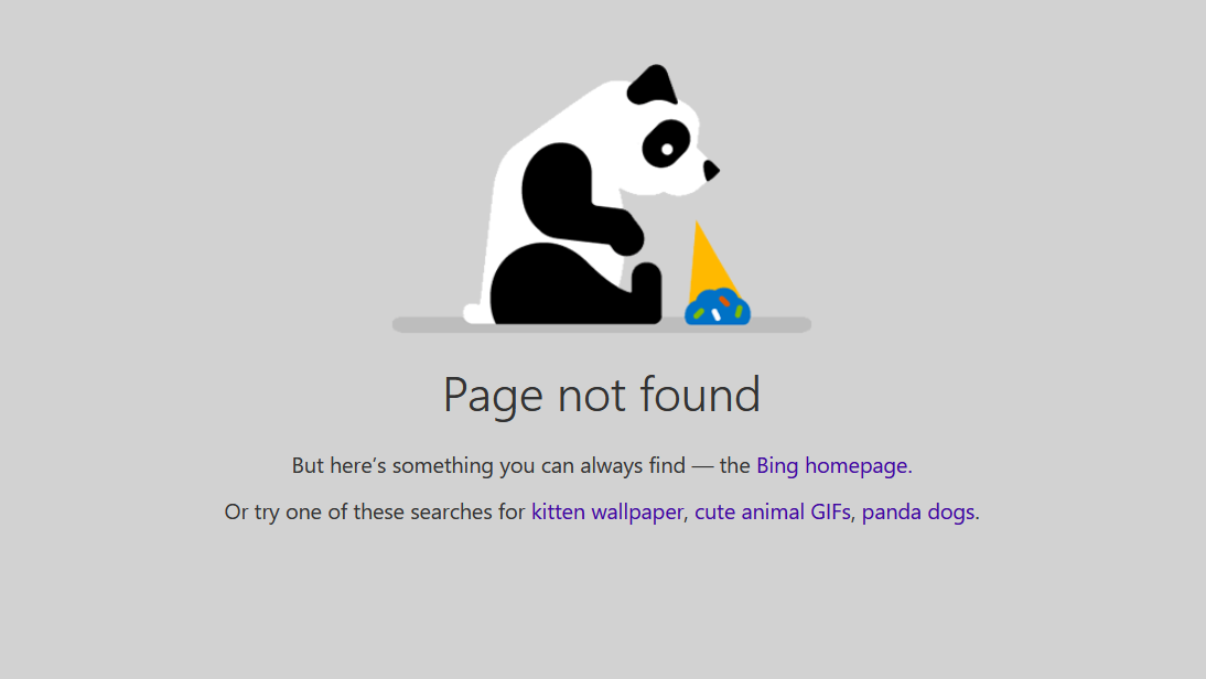 bing 404 page example