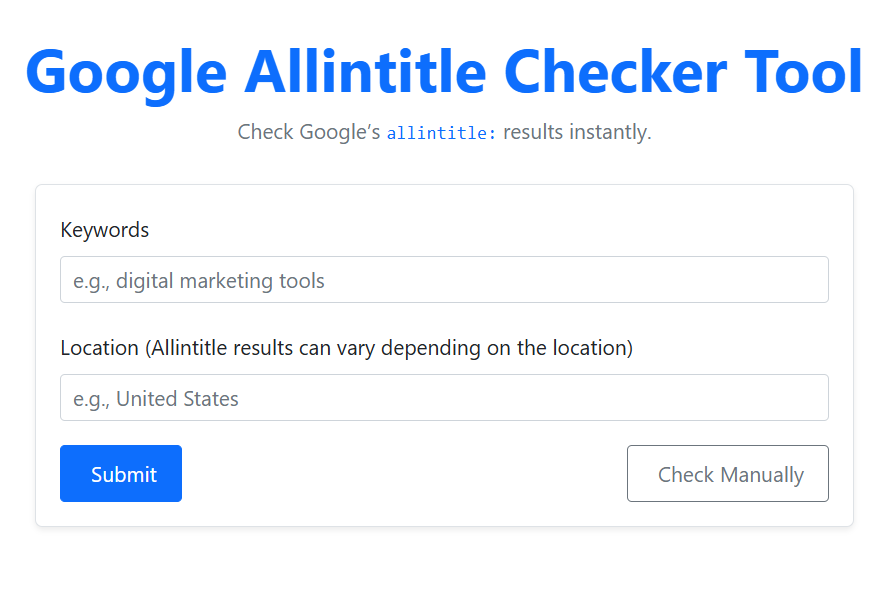 Google Allintitle Checker Tool