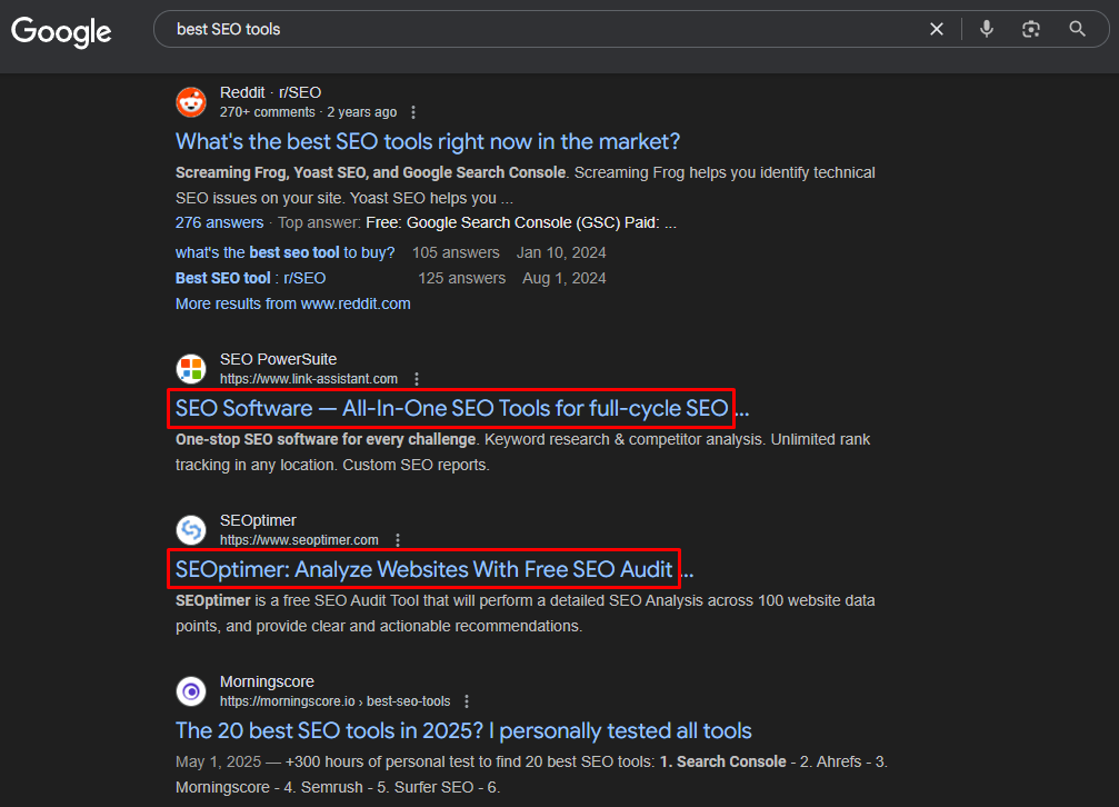 example of google search without allintitle