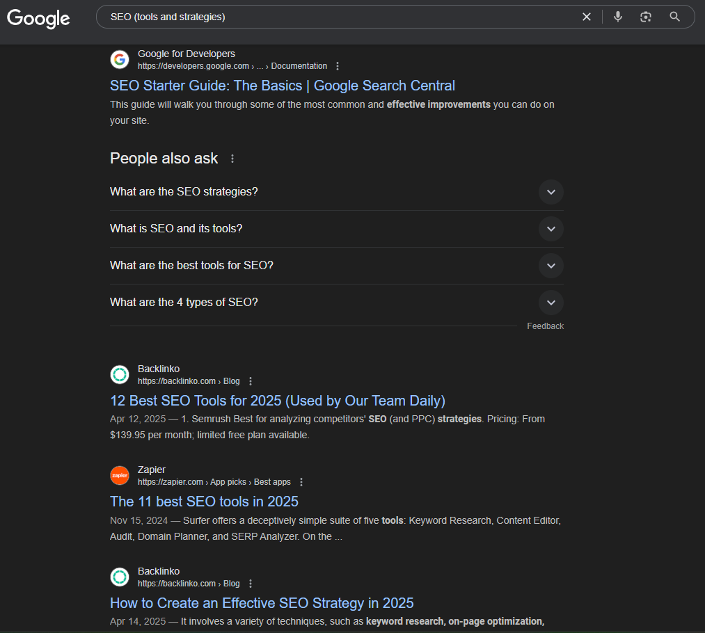 example of google search query